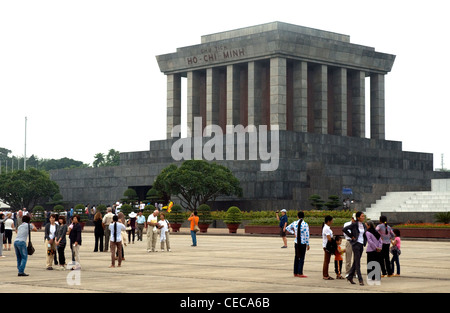 Ho Cho Minh's massive mausoleum, containing his embalmed body, dominates Vietnam's capital, Hanoi Stock Photo