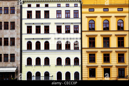 Old colorful buildiugs at Prague, Czech Republic Stock Photo