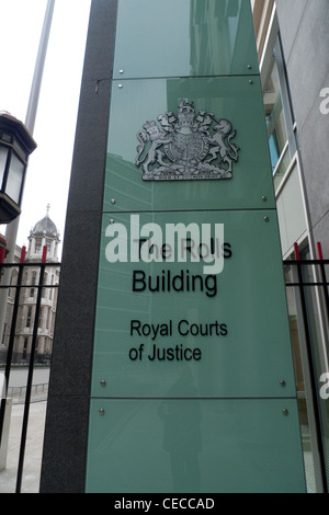 The new Rolls Building Royal Courts of Justice sign Fetter Lane London England UK   KATHY DEWITT Stock Photo