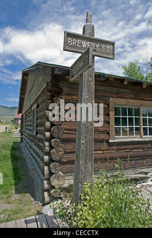 Nevada City, Montana. Restored town, now an outdoor historical museum, with 90 historic buildings, artifacts and furnishings. Stock Photo