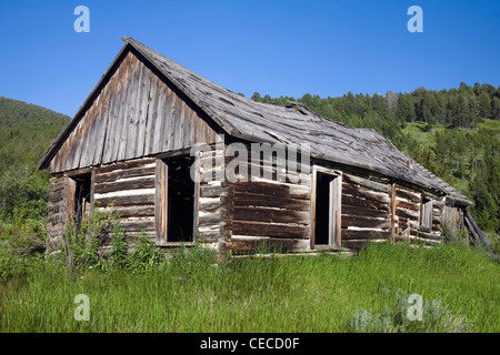 Elkhorn, a small ghost town in Jefferson County, was built during a silver rush in the Elkhorn Mountains, Montana. Stock Photo