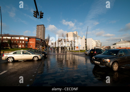 Looking up Howard Street from the A61 Sheffield City Centre, South Yorkshire UK Stock Photo