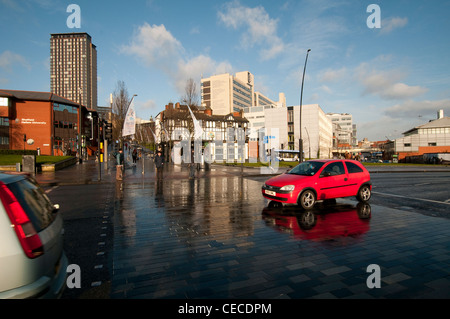 Looking up Howard Street from the A61 Sheffield City Centre, South Yorkshire UK Stock Photo