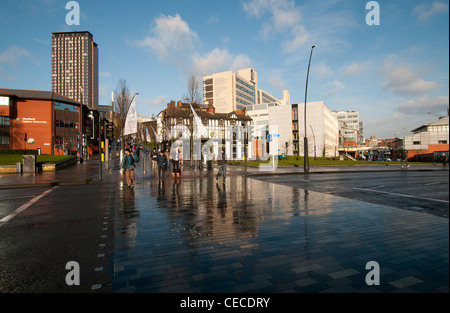 Looking up Howard Street from the A61 Sheffield City Centre, South Yorkshire UK Stock Photo