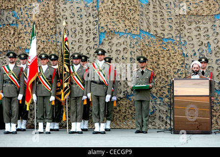 Officers and soldiers of the Iranian Army during a parade in Tehran. Stock Photo