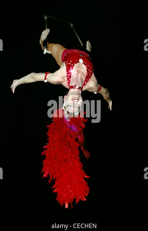 Female trapeze artist Stock Photo