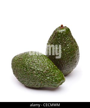 Avocados on white background Stock Photo