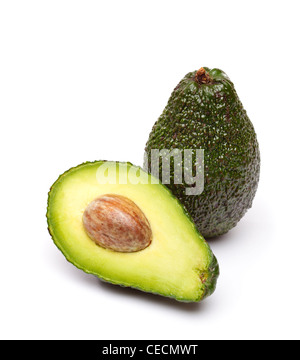 Avocados on white background Stock Photo