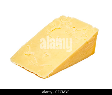 Cheddar cheese on white background Stock Photo