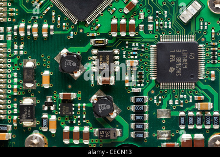 Technology, circuit board and computer chip Stock Photo