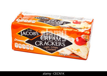 Jacobs cream crackers packet - cut out on white Stock Photo