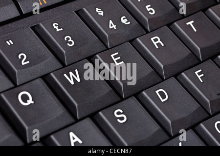 Computer Keyboard QWERTY keys close up Stock Photo