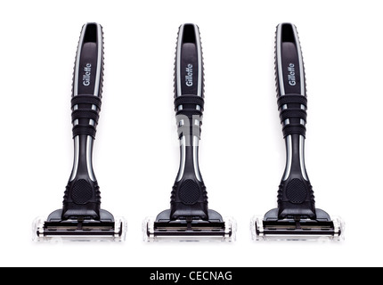Razors on white background Stock Photo