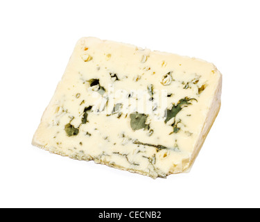 Blue cheese - Roquefort - on white background Stock Photo
