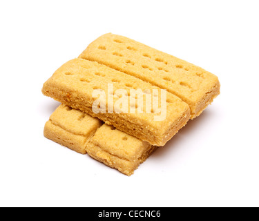 Shortbread biscuits on white background Stock Photo