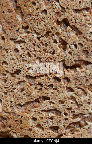 close up image of a slice of wholemeal bread Stock Photo