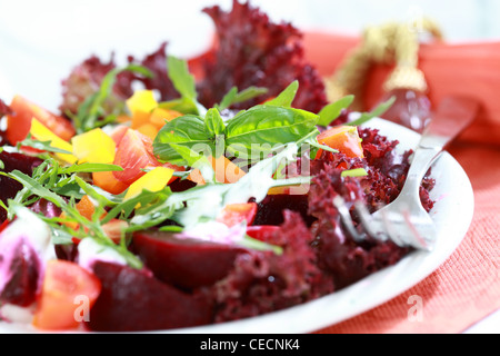 Mixed beetroot salad - healthy eating Stock Photo