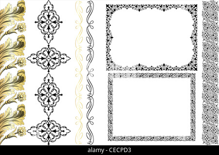 Floral vintage frames and borders for embellish your layout Stock Photo