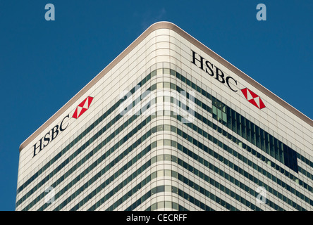 HSBC World Headquarters at 8 Canada Square by Norman Foster, completed in 2002, Canary Wharf, Docklands, London, United Kingdom Stock Photo