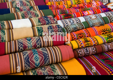 Traditional handwoven Andean tapestry from northern Argentina and Bolivia. Stock Photo