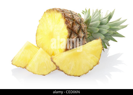 Pineapple and slices Stock Photo