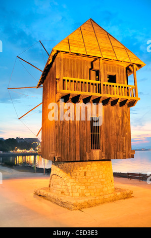 old wooden mill in nessebar bulgaria Stock Photo