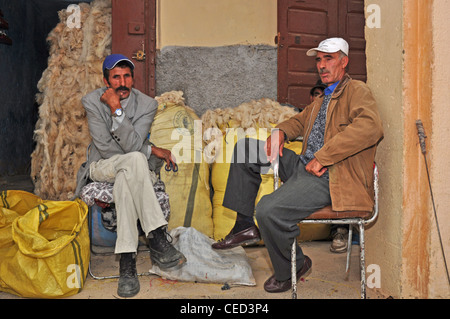 NORTH AFRICA, MOROCCO, Meknes, two local men at rest Stock Photo