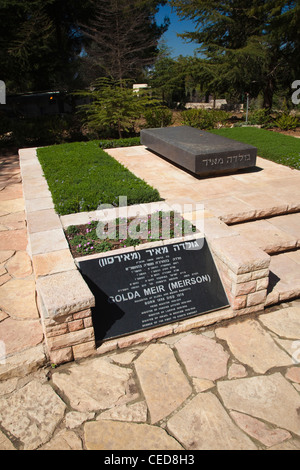 Israel, Jerusalem, Mount Herzl, Tomb of Golda Meir, former Israeli Prime Minister Stock Photo