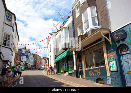 The Cobb Gate Fish Bar and The Rock Point Inn at Lyme Regis, Dorset, England. Stock Photo