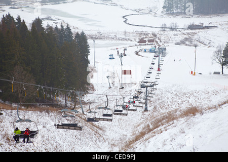 Russian ski resorts Sorochany in winter season with resting people in ...