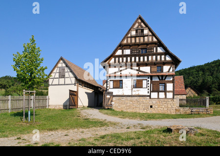 Half-timbered house, Gueglebener Hof farmstead, Hohenfelden Thuringian open-air museum, Thuringia, Germany, Europe Stock Photo