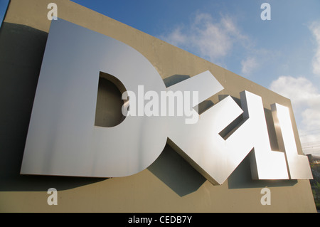 Dell logo in front of the DELL-Call-Center in Halle, Germany Stock Photo