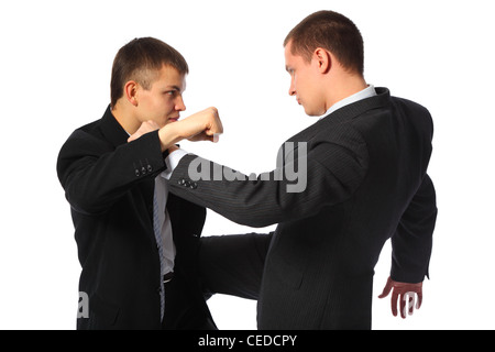 Two fighting businessmen Stock Photo