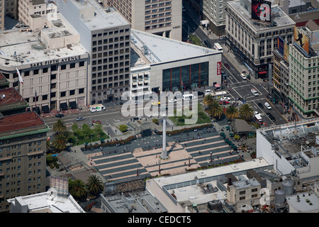 aerial photograph Union Square San Francisco, California Stock Photo