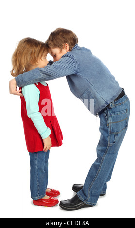 boy with girl represent  letter D Stock Photo