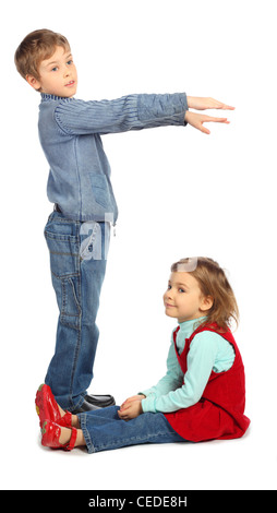 boy with girl represent  letter G Stock Photo