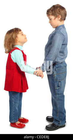 boy with girl represent  letter H Stock Photo