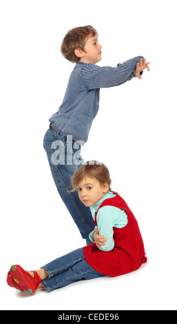 boy with girl represent  letter S Stock Photo