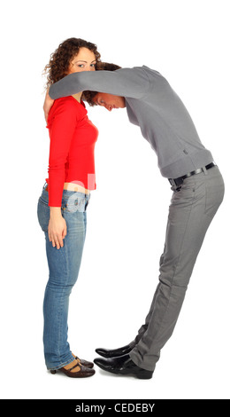 young man and woman represents  letter D from alphabet Stock Photo