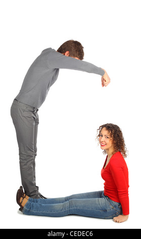 Young Man And Woman Represents Letter Q Stock Photo - Alamy