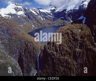 Sutherland Falls, Fiordland National Park, Southland Region, South Island, New Zealand Stock Photo