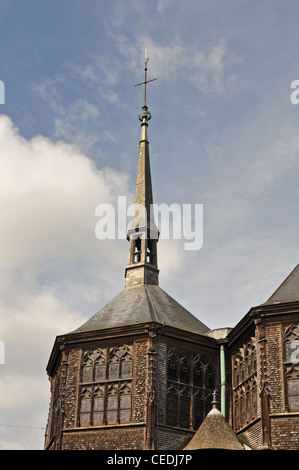 EUROPE, FRANCE, Honfleur, wooden Eglise Ste Catherine (St Catherine Catholic Church, 15th Century), separate bell tower (15th C) Stock Photo