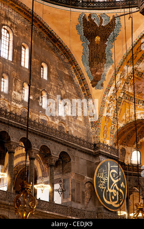 Interior of Hagia Sophia (Aya Sofya) basilica, Sultanahmet, Istanbul, Turkey Stock Photo