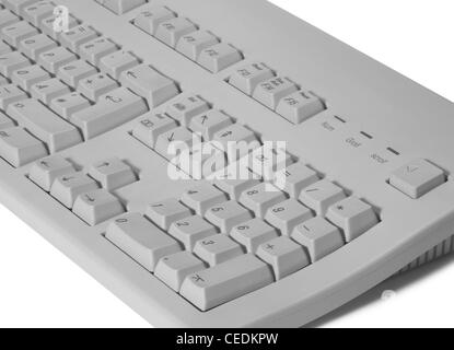 studio photography of a grey computer key pad in white back Stock Photo