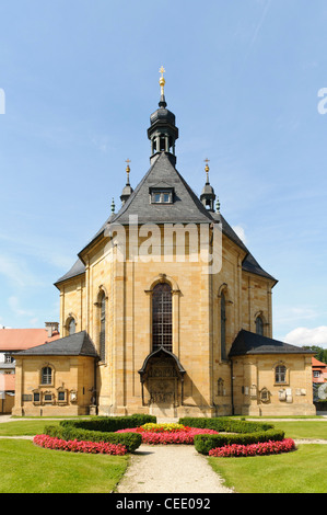 Pilgrimage Church of the Holy Trinity or Goessweinstein Basilica, Goessweinstein Abbey,  Goessweinstein, Bavaria, Germany Stock Photo