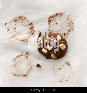 Chocolate cookie on baking paper Chocolate cookie on baking paper