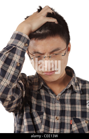 young thinking man Stock Photo