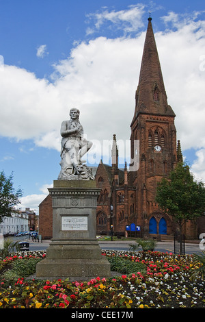 The Robert Burns statue in Dumfries Stock Photo