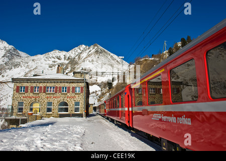 Alp Grum, Bernina express, Switzerland Stock Photo