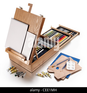 painting set easel draw sketch art artwork Stock Photo